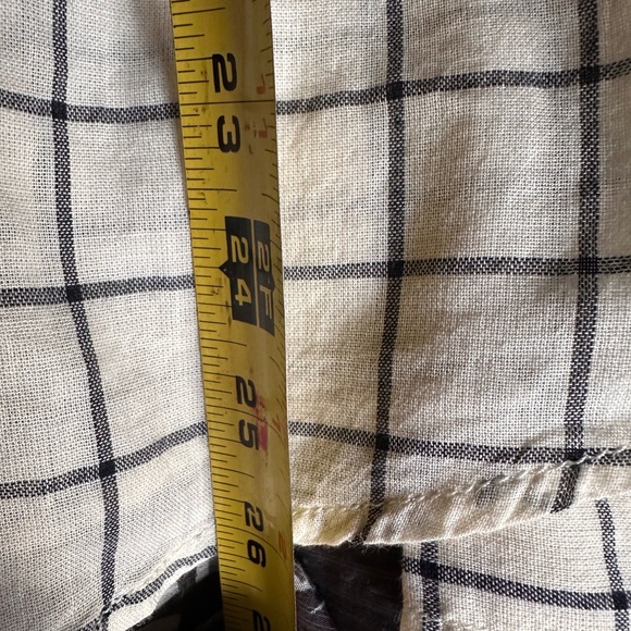 Joe Fresh xl lightweight ivory/navy blue plaid cotton button down shirt. NWT. - Picture 7 of 9